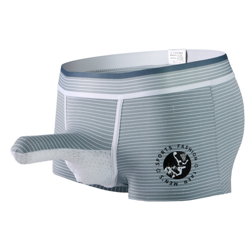 Fashion Striped Bullet Separation Boxer Shorts Men