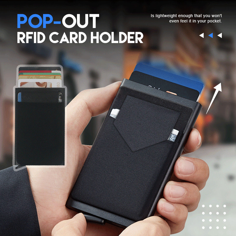 metal credit card holder smart wallet front view
