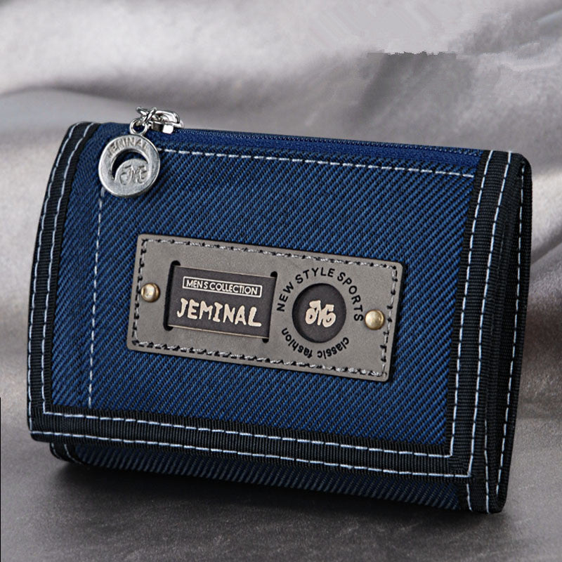 small canvas wallet three fold design