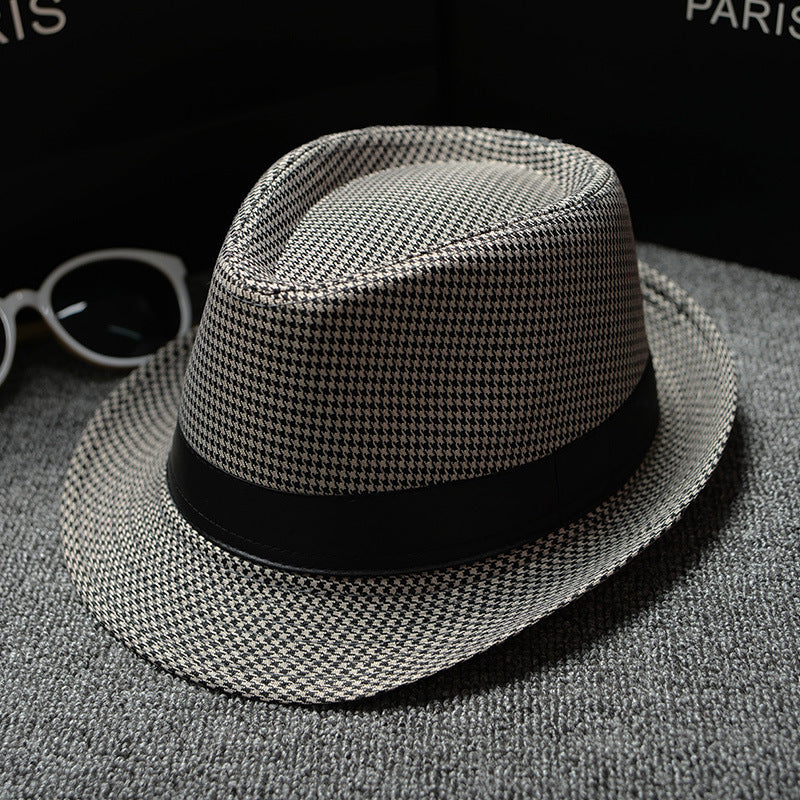 british houndstooth sun hat front view