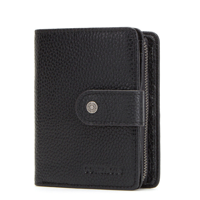 mens leather wallet back view plain cowhide design