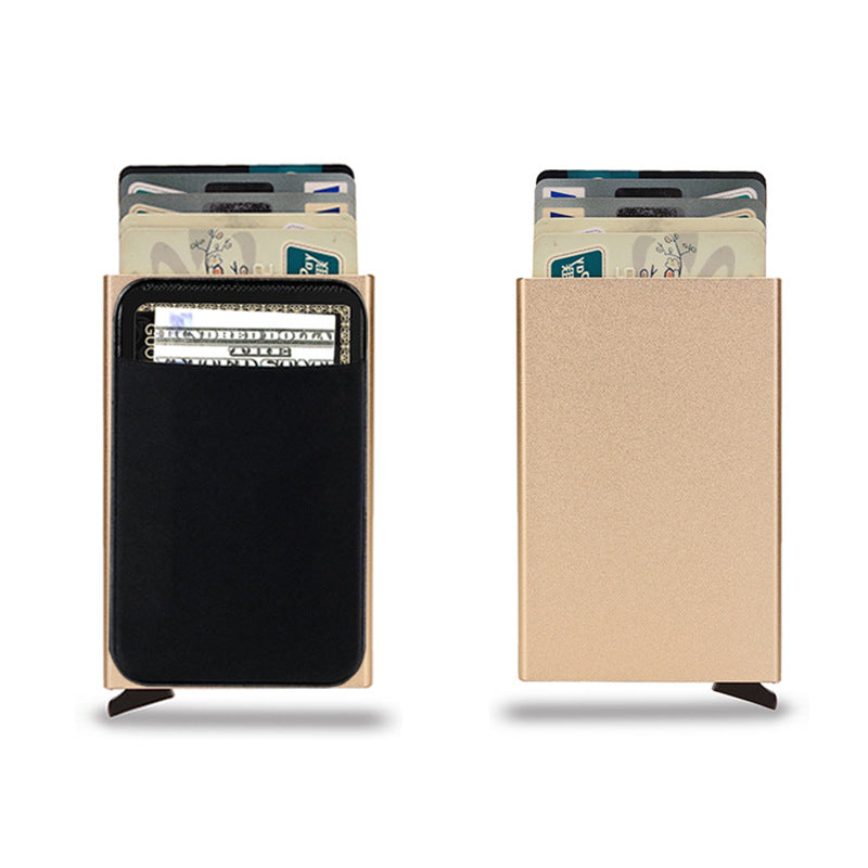 smart wallet metal card holder open view