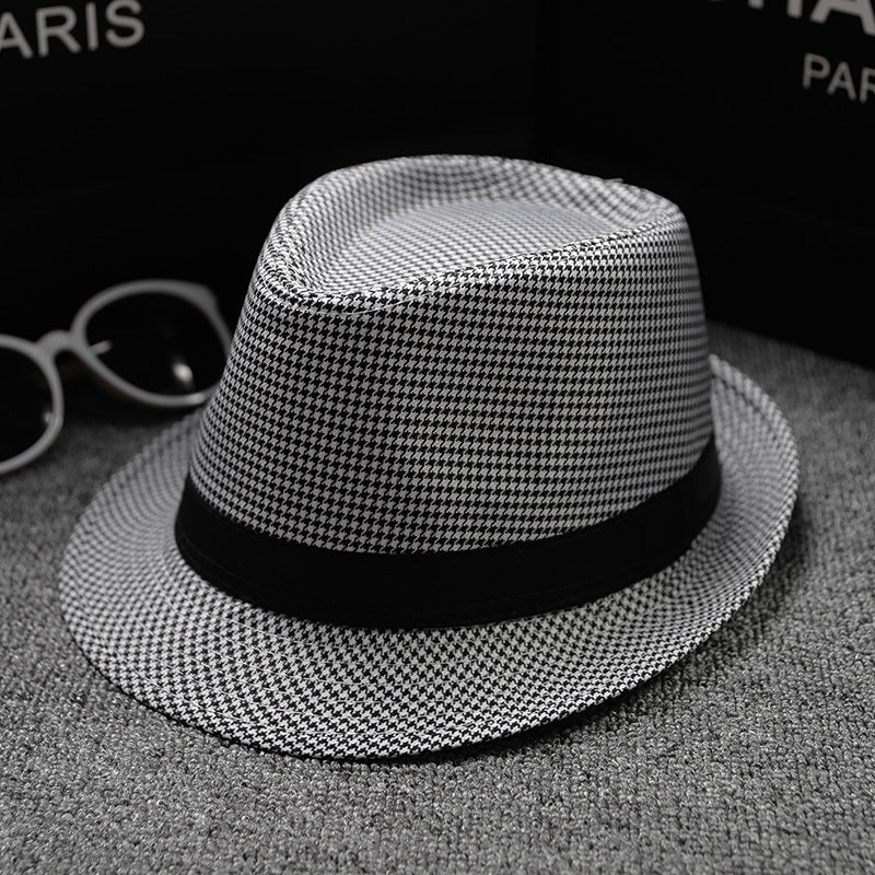 british houndstooth sun hat front view