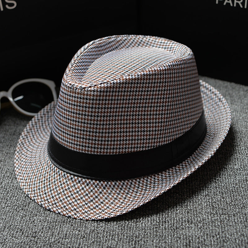 british houndstooth sun hat front view