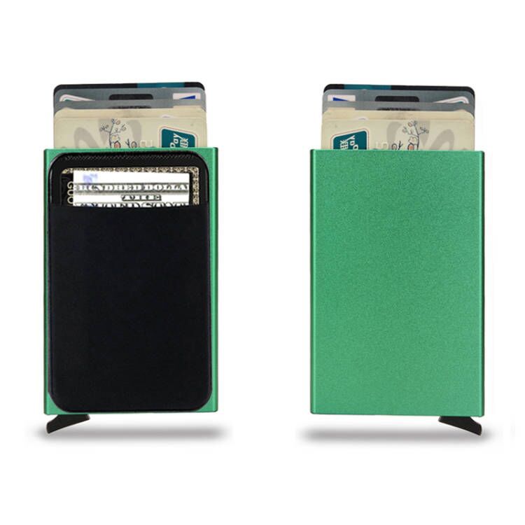 smart wallet metal card holder open view