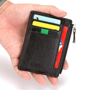 mens slim wallet magnetic snap closure