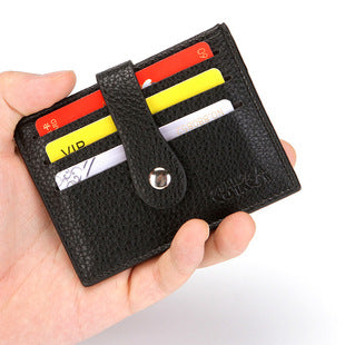 mens slim wallet magnetic snap closure