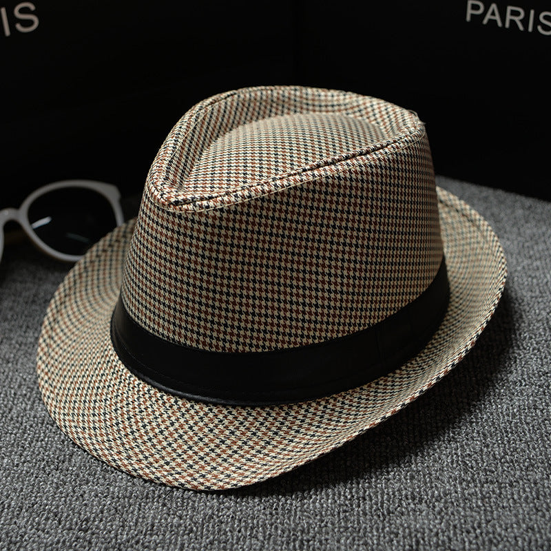 british houndstooth sun hat front view
