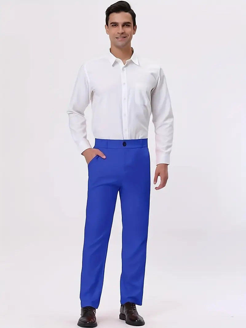 Solid-color, Lightweight Business Casual Chinos Slim-fit Athletic Trousers