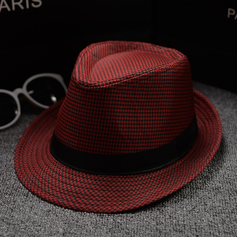 british houndstooth sun hat front viewbritish houndstooth sun hat front view
