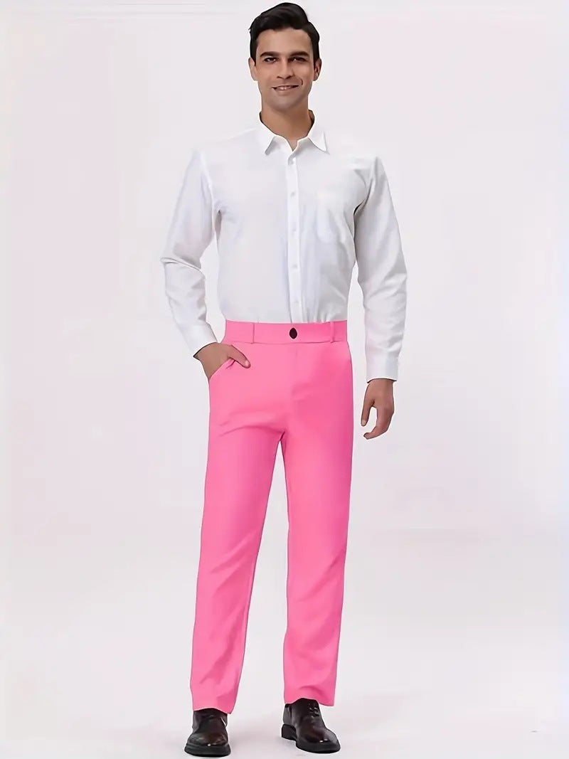Solid-color, Lightweight Business Casual Chinos Slim-fit Athletic Trousers