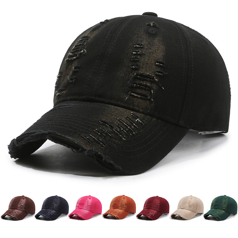 street style distressed baseball hat