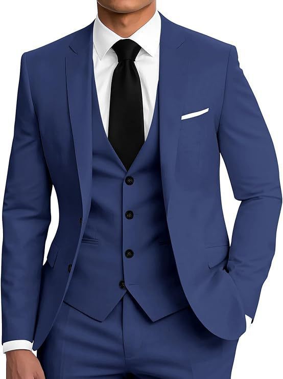 Mens Business Two-Button Suit Three-Piece Set