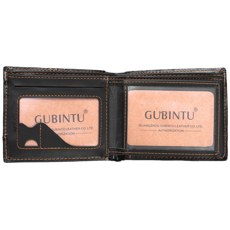mens leather wallet zipper coin pocket detail close up
