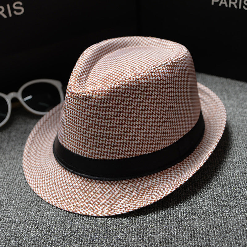 british houndstooth sun hat front view