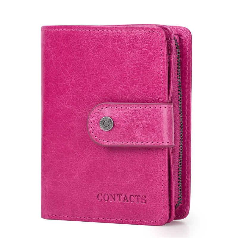 mens leather wallet open view showing card slots and bill holder
