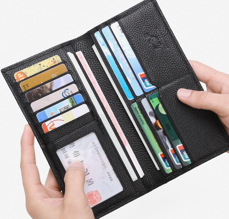 bison leather wallet interior card slots