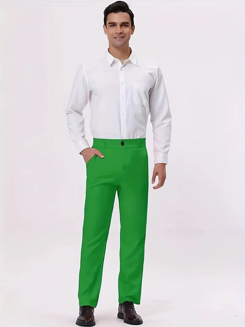 Solid-color, Lightweight Business Casual Chinos Slim-fit Athletic Trousers