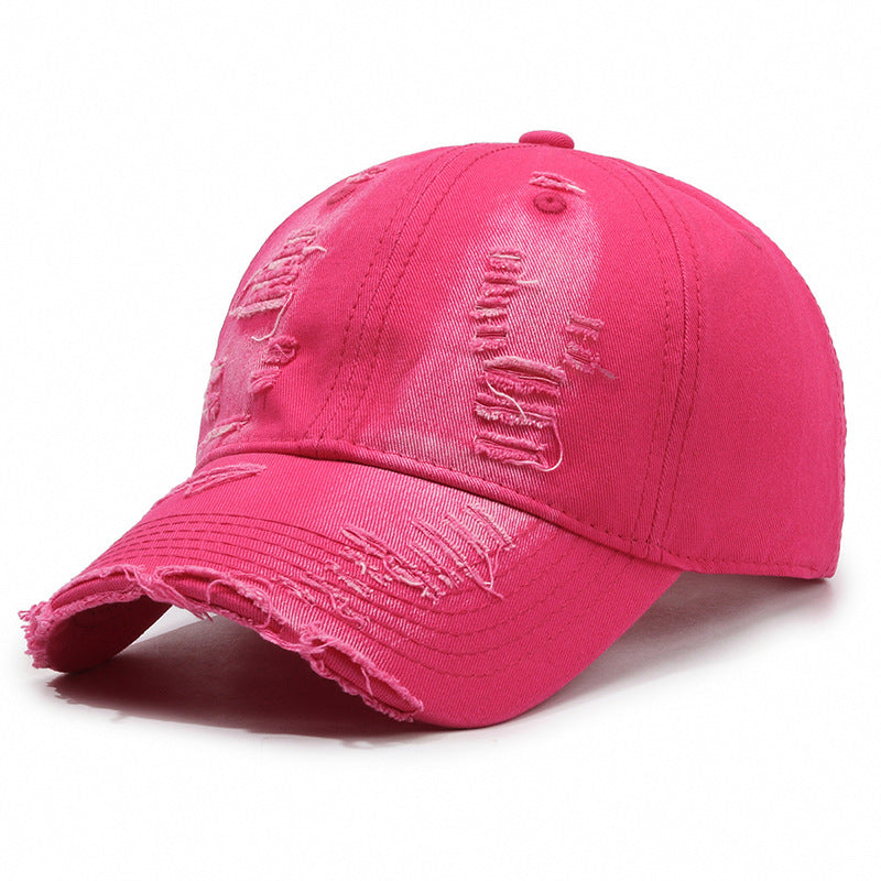 street style distressed baseball hat