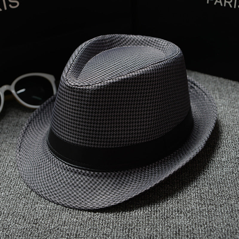 british houndstooth sun hat front view