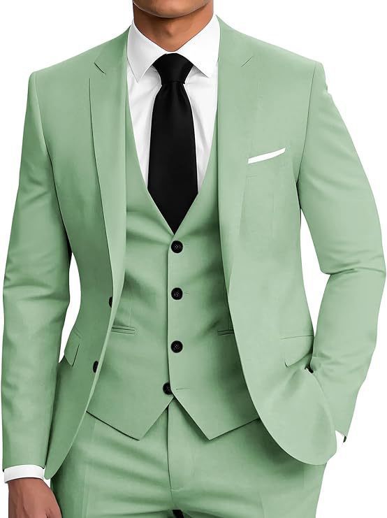 Mens Business Two-Button Suit Three-Piece Set
