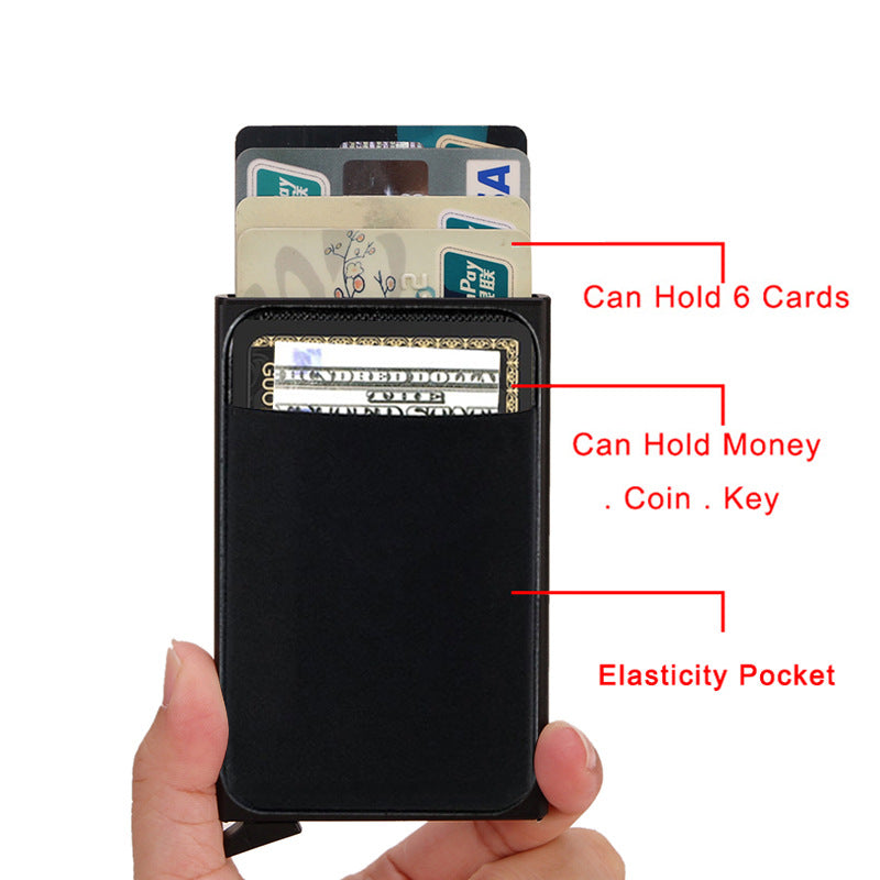 metal credit card holder smart wallet front view