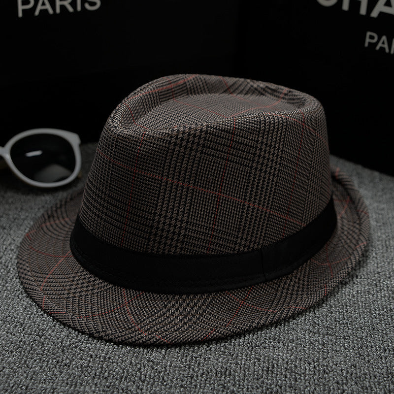 british houndstooth sun hat front view