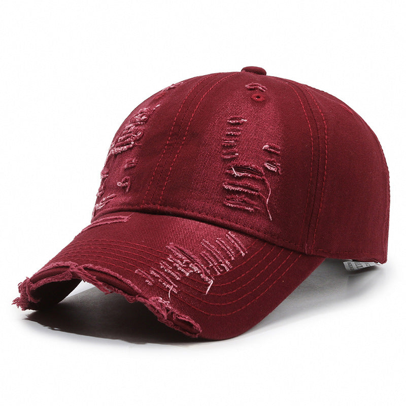 street style distressed baseball hat