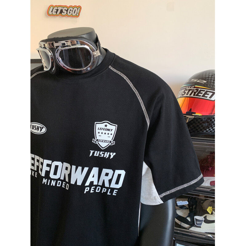 Round Neck Short Sleeve Men Clothing Loose Outdoor Sports T-shirt